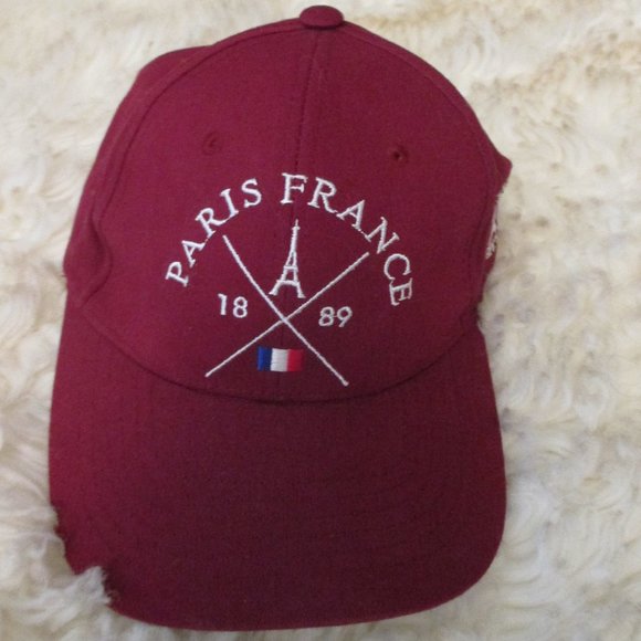 PARIS FRANCE Burgundy 100% Cotton Hat/Cap - Picture 8 of 8